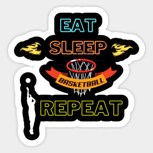 Eat Sleep Basketball Repeat Sticker